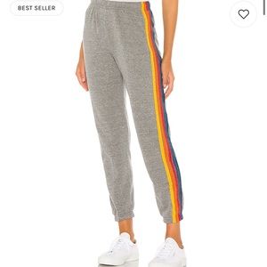 S- AVIATOR NATION. 5 Stripe Sweatpants. Heather Grey. check my closet for top
